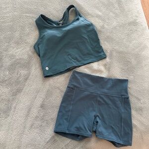 Senita Laced Up Crop Top and Biker Shorts (4inch inseam)